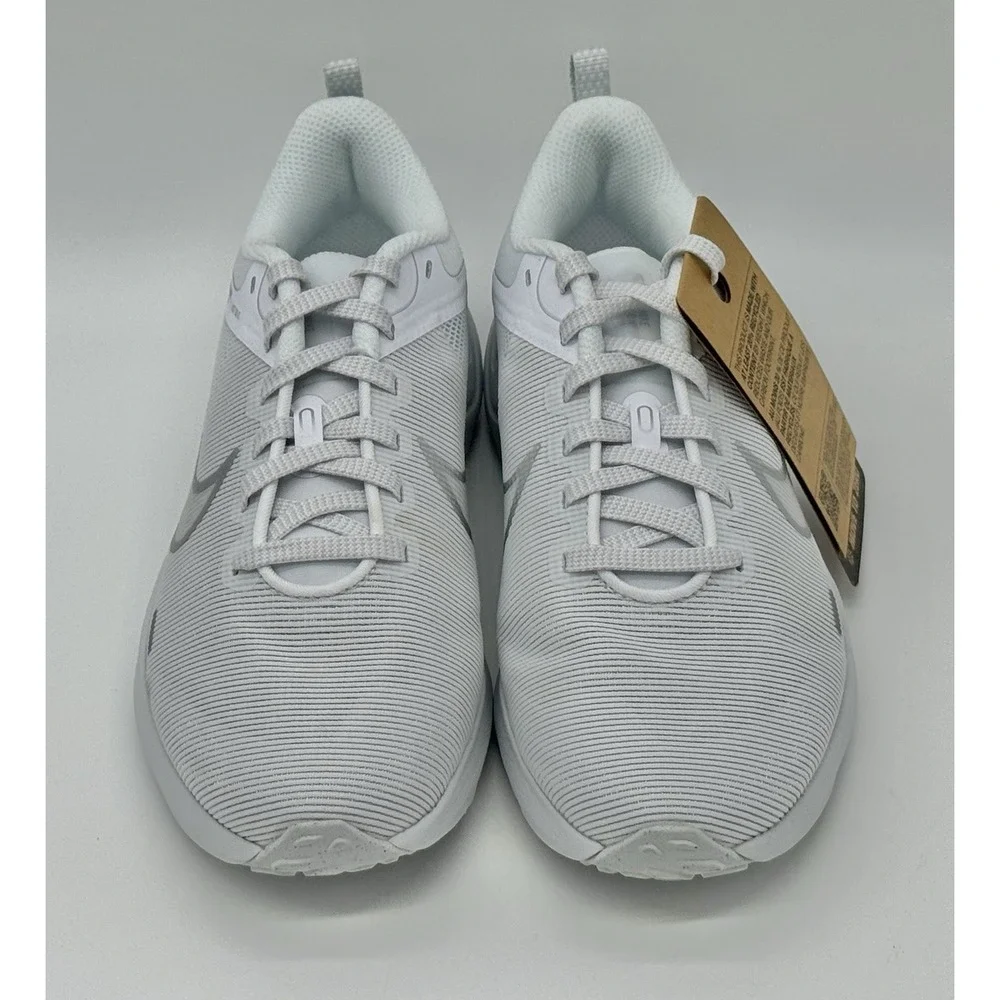 Nike Women's Downshifter 12 White Metallic‎ Silver Size 5.5 DD9294 100